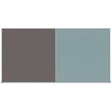 United Visual Products Enclosed Corkboard, 1 Door, 24"x36", 4" Fra UV3415-SATIN-MEDGRY